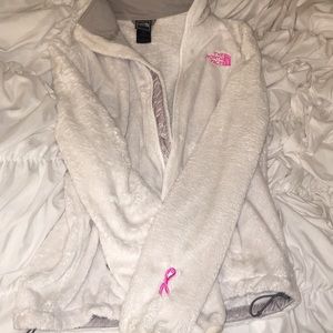 White and pink North Face